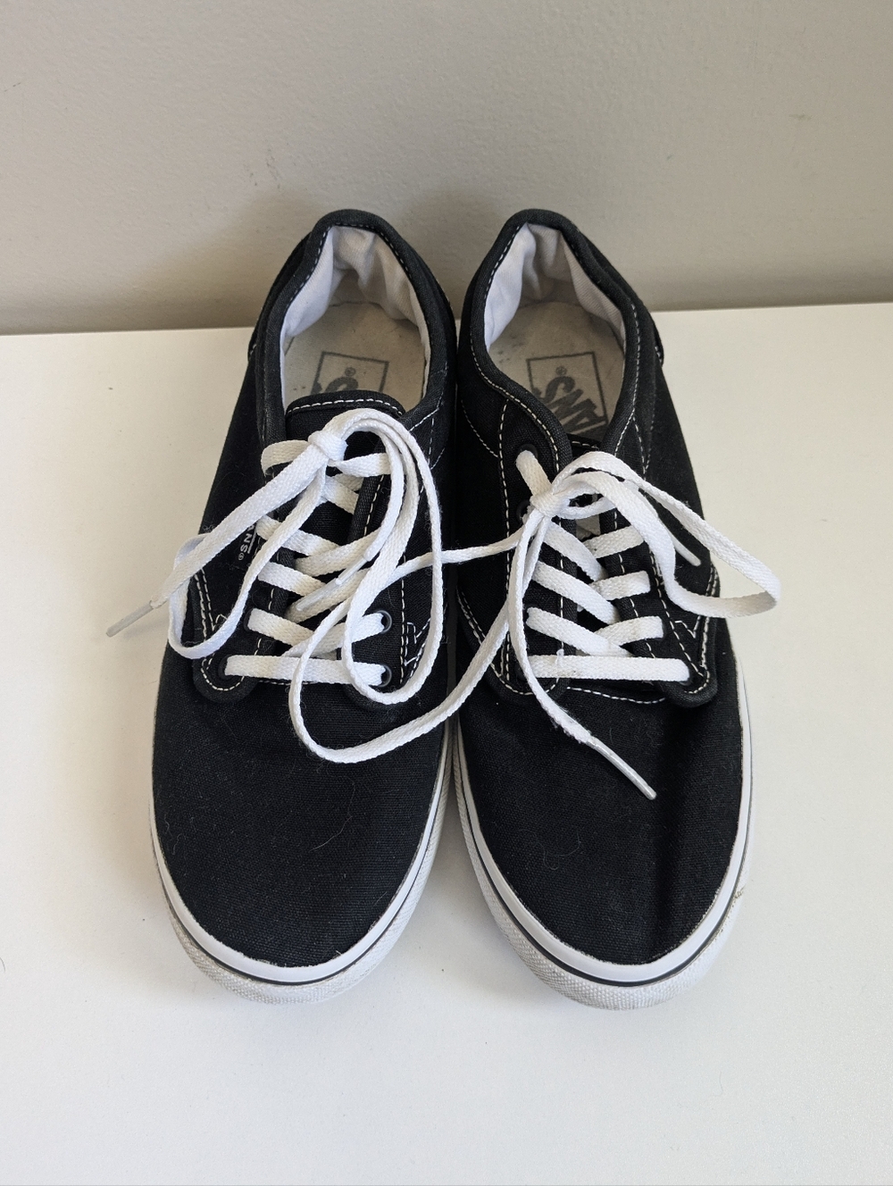 Classic Black And White Canvas Vans Sneakers